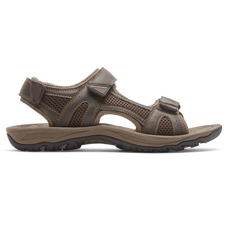 ROCKPORT - MEN'S HAYES QUARTER-STRAP SANDAL-BROWN