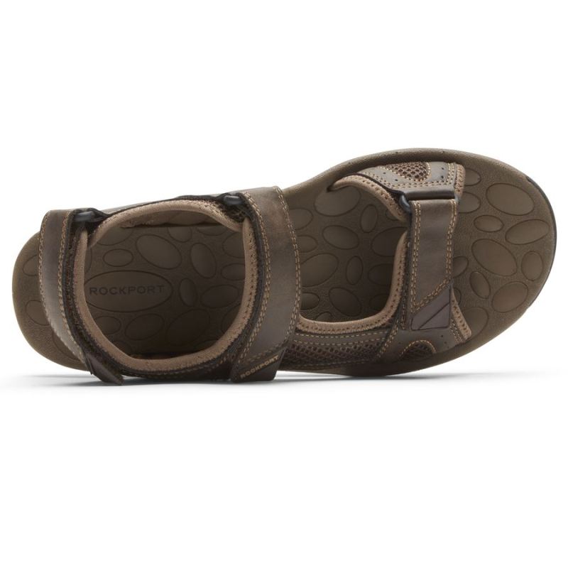 ROCKPORT - MEN'S HAYES QUARTER-STRAP SANDAL-BROWN