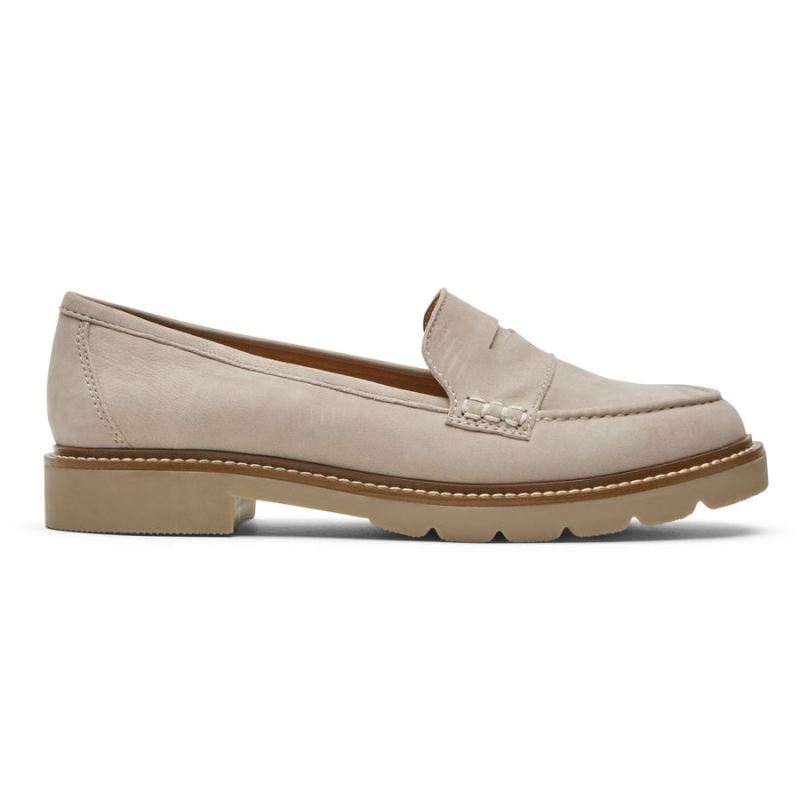 ROCKPORT - WOMEN'S KACEY PENNY LOAFER-TAUPE NUBUCK