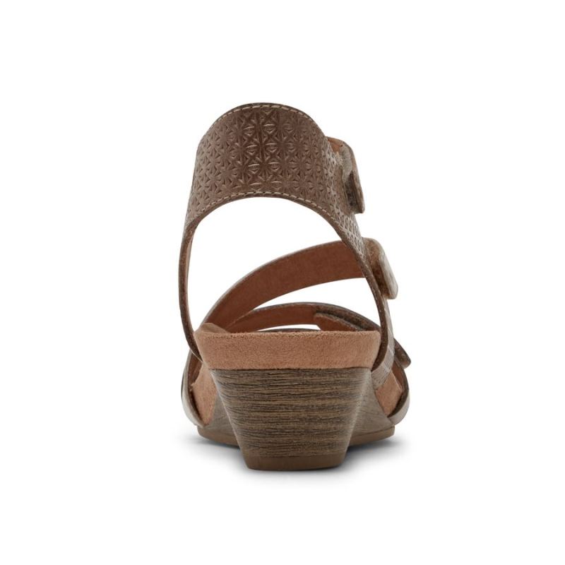 ROCKPORT - WOMEN'S COBB HILL HOLLYWOOD 4-STRAP SANDAL-DOVE MULTI