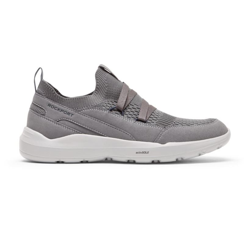 ROCKPORT - MEN'S TRUFLEX EVOLUTION MUDGUARD SLIP-ON SNEAKER-STEEL GREY