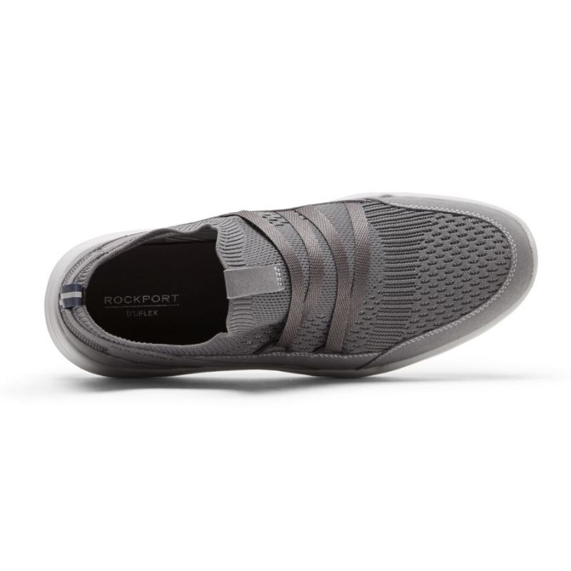 ROCKPORT - MEN'S TRUFLEX EVOLUTION MUDGUARD SLIP-ON SNEAKER-STEEL GREY