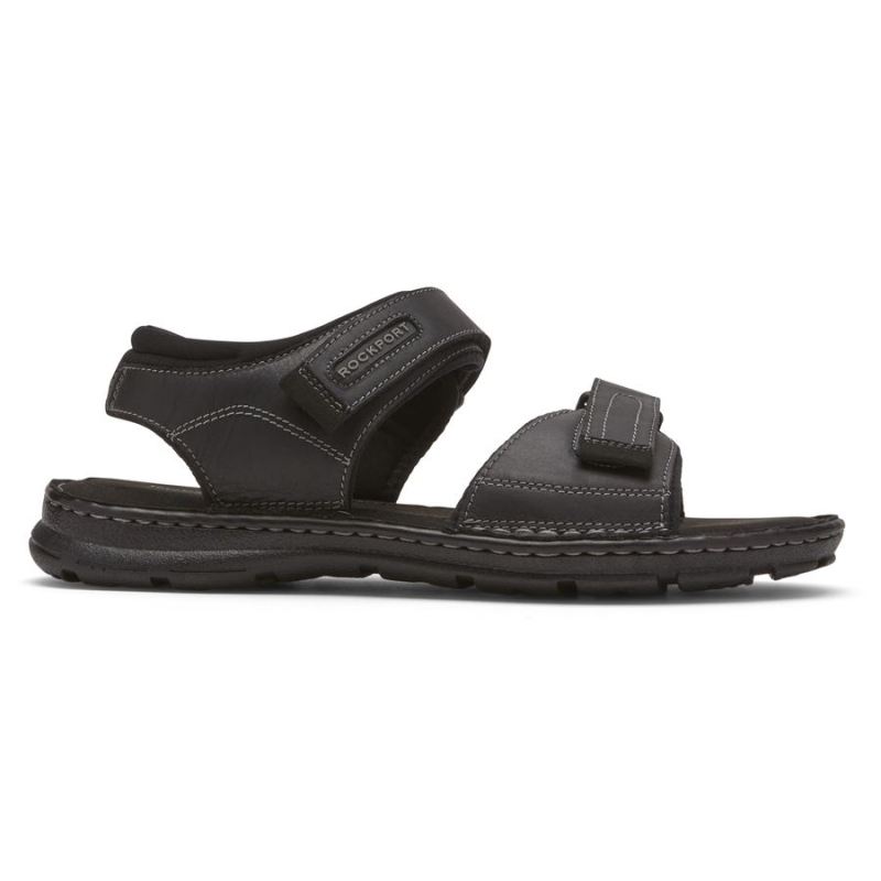 ROCKPORT - MEN'S DARWYN QUARTER-STRAP SANDAL-BLACK LEATHER 2