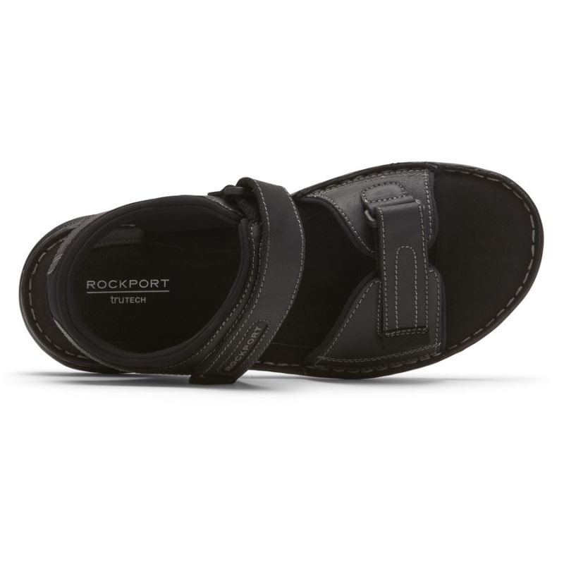 ROCKPORT - MEN'S DARWYN QUARTER-STRAP SANDAL-BLACK LEATHER 2