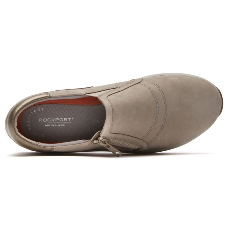 ROCKPORT - WOMEN'S TRUSTRIDE PROWALKER SLIP-ON SNEAKER-TAUPE