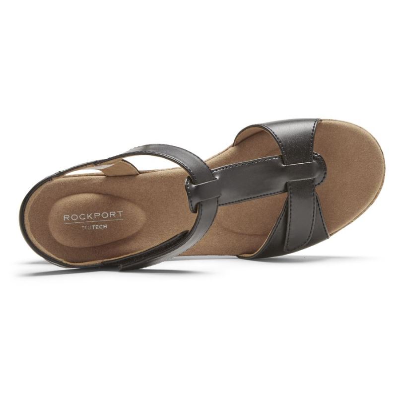 ROCKPORT - WOMEN'S BLANCA T-STRAP SANDAL-BLACK