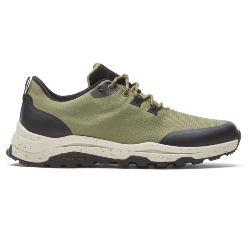 ROCKPORT - MEN'S XCS PATHWAY WATERPROOF SPORT OXFORD-OLIVE RIPSTOP POLYESTER