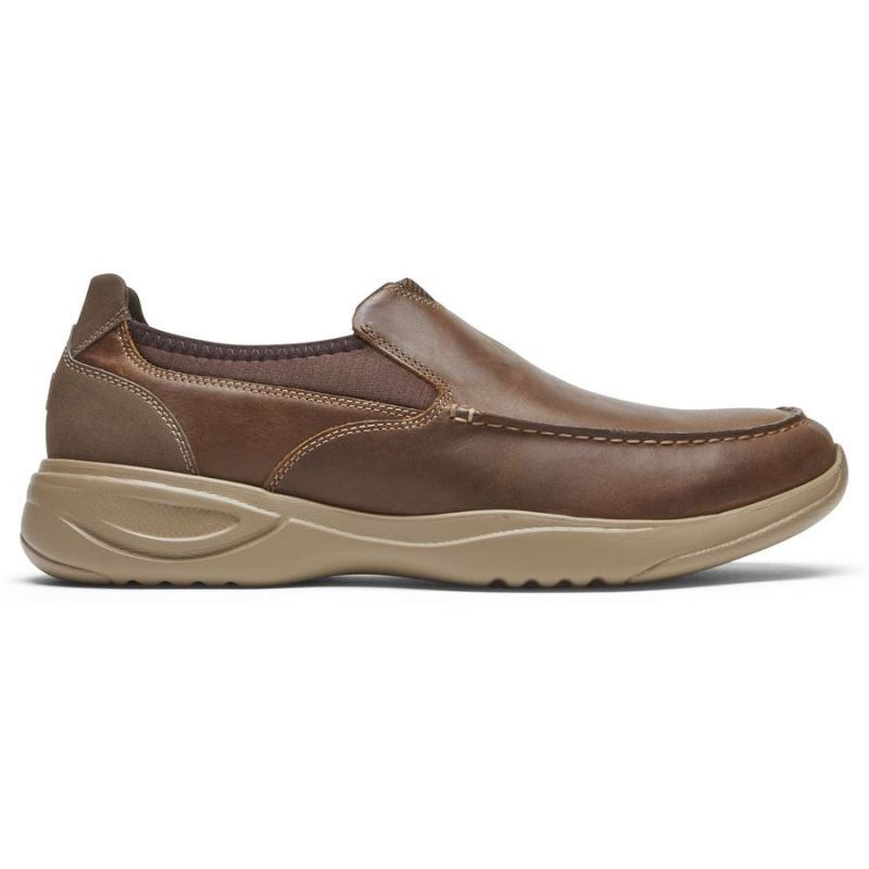 ROCKPORT - MEN'S METRO PATH SLIP-ON-SORREL LEATHER/SUEDE