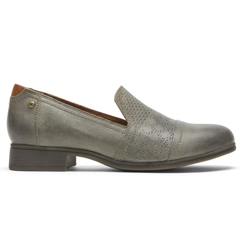 ROCKPORT - WOMEN'S COBB HILL CROSBIE SLIP-ON-GREY GREEN