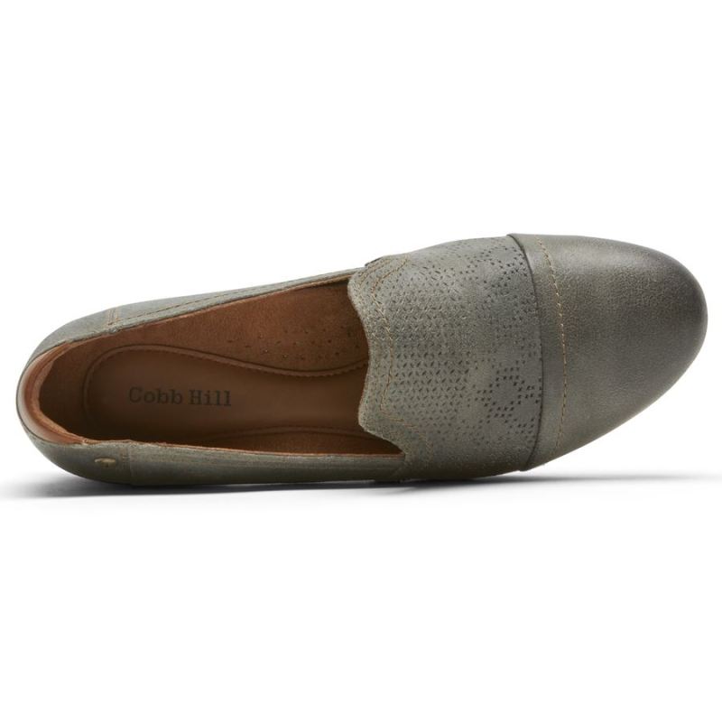 ROCKPORT - WOMEN'S COBB HILL CROSBIE SLIP-ON-GREY GREEN