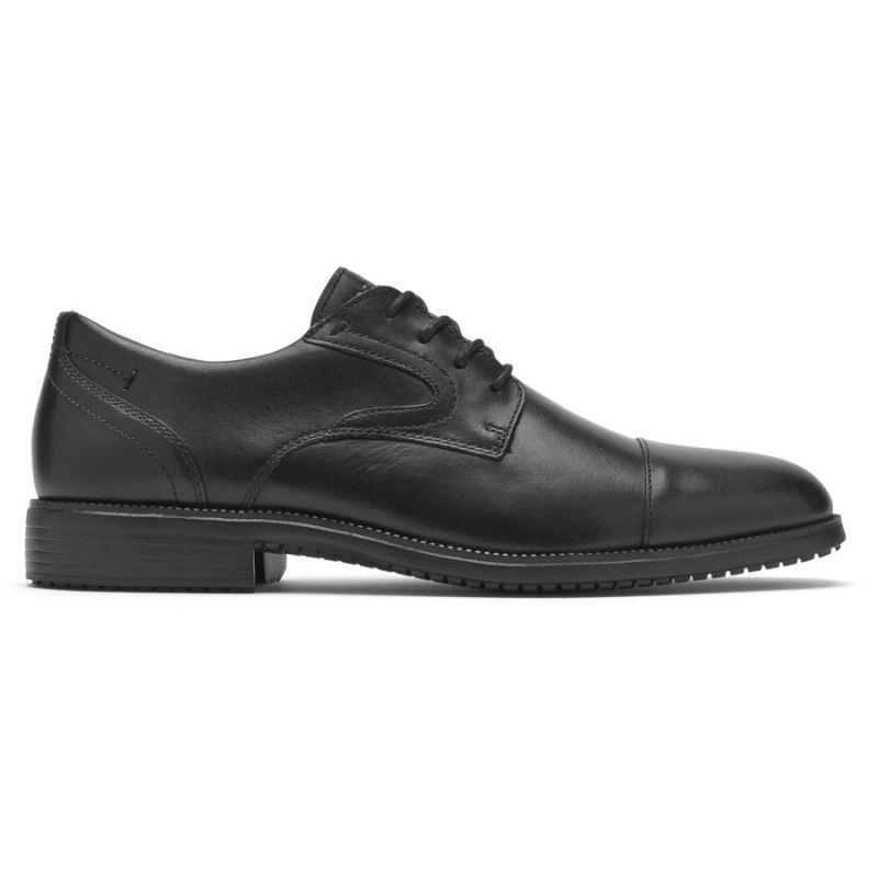 ROCKPORT - MEN'S TOTAL MOTION DRESSPORT CAP TOE OXFORD-BLACK