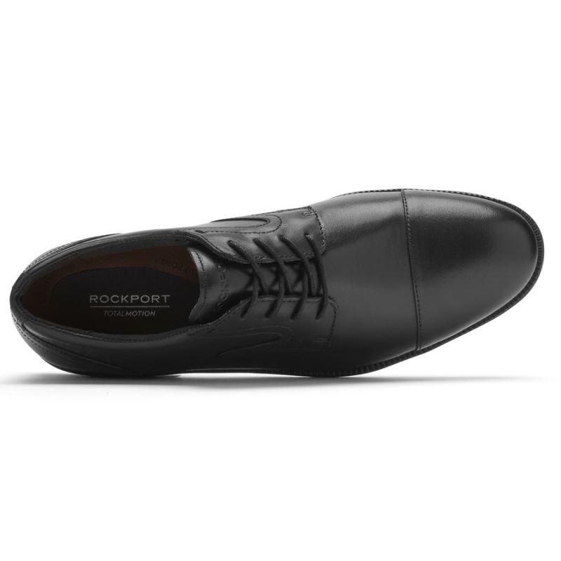 ROCKPORT - MEN'S TOTAL MOTION DRESSPORT CAP TOE OXFORD-BLACK