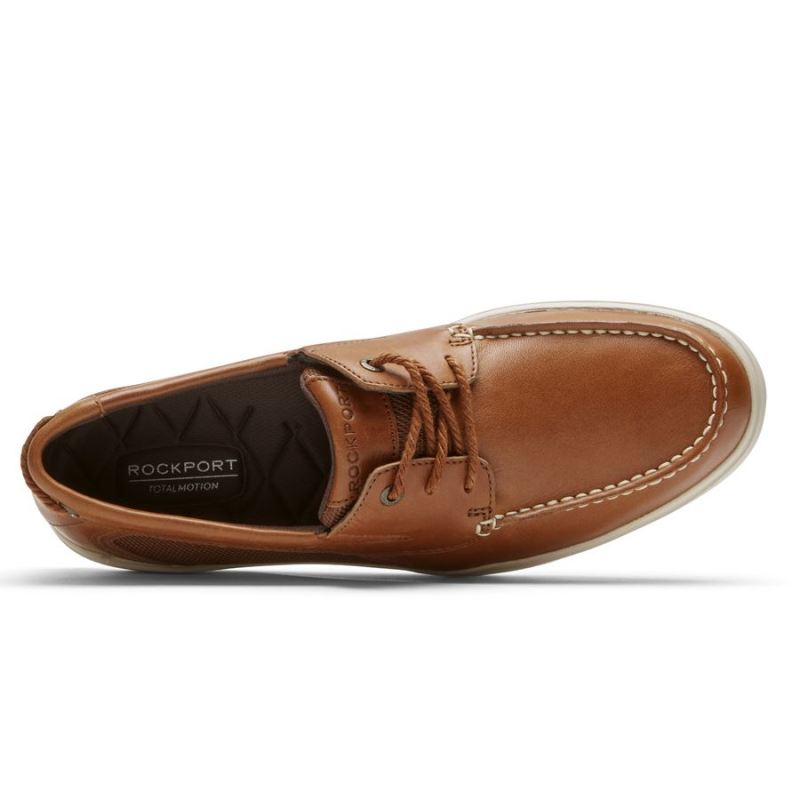 ROCKPORT - MEN'S TOTAL MOTION LITE BOAT SHOE-TAN