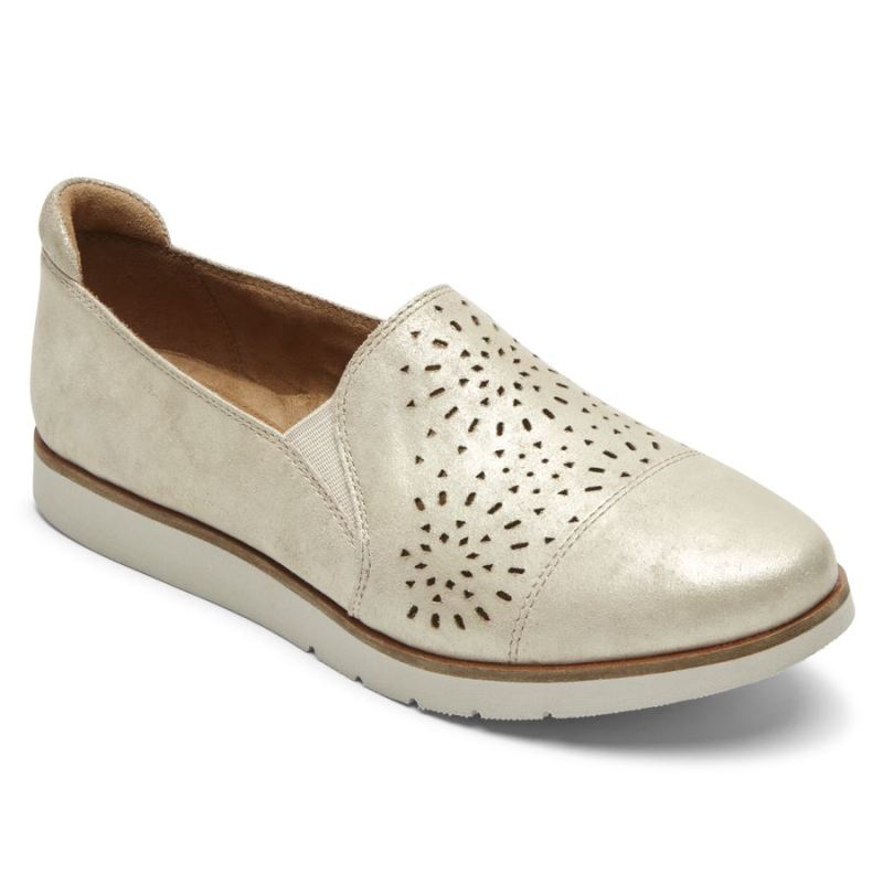 ROCKPORT - WOMEN'S COBB HILL LACI TWIN-GORE SLIP-ON-METALLIC LEATHER