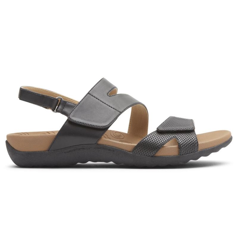 ROCKPORT - WOMEN'S RIDGE ADJUSTABLE ASYMMETRICAL SANDAL-BLACK