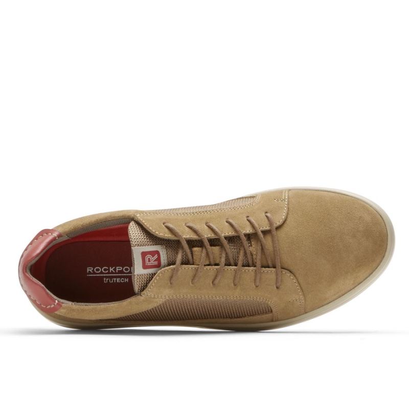 ROCKPORT - MEN'S CALDWELL CUPSOLE SNEAKER-BEIGE SUEDE/VICUNA MESH