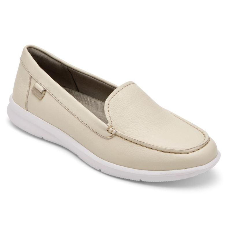 ROCKPORT - WOMEN'S AYVA WASHABLE LOAFER-VANILLA WASHABLE LEATHER