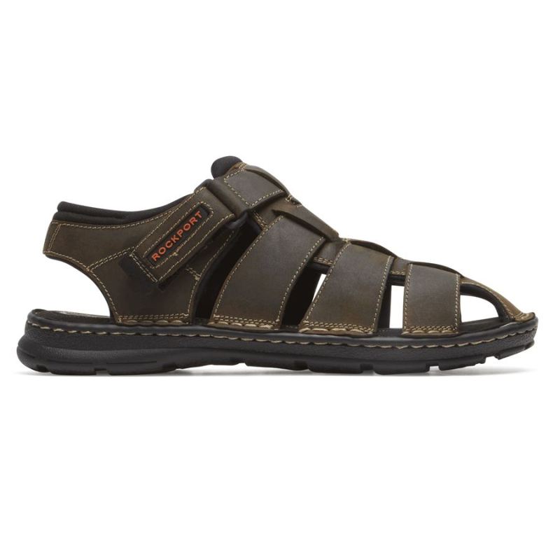 ROCKPORT - DARWYN FISHERMAN SLINGBACK SANDAL-BROWN II LEA