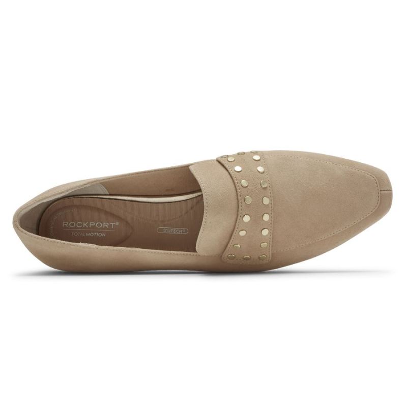 ROCKPORT - WOMEN'S TOTAL MOTION LAYLANI STUDDED LOAFER-NOUGAT