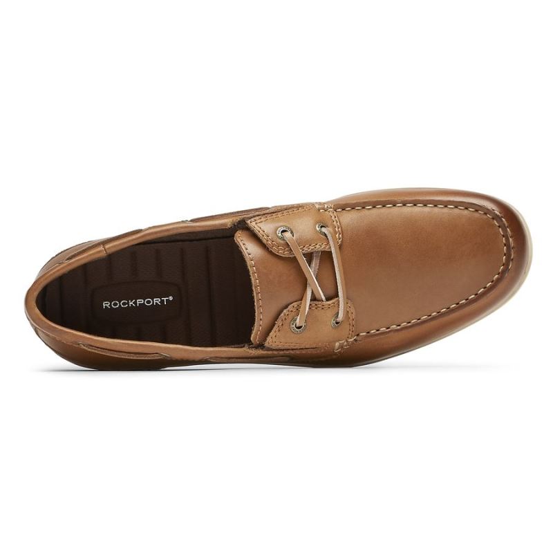 ROCKPORT - MEN'S MALCOM CAMP BOAT SHOE-GINGER