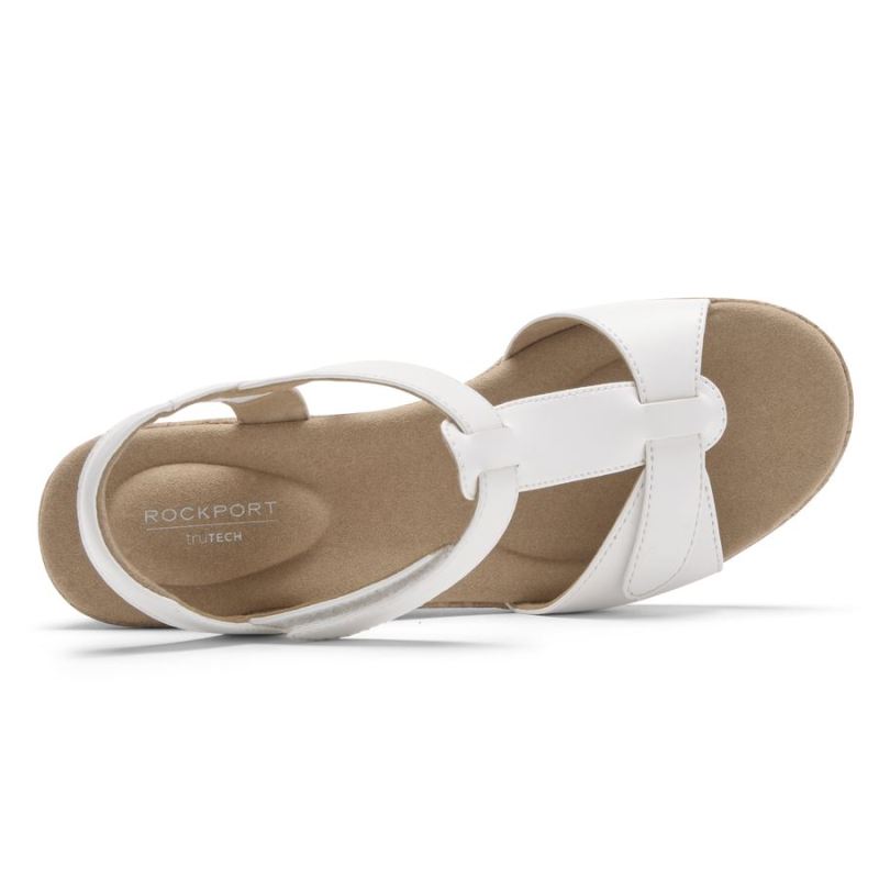 ROCKPORT - WOMEN'S BLANCA T-STRAP SANDAL-WHITE