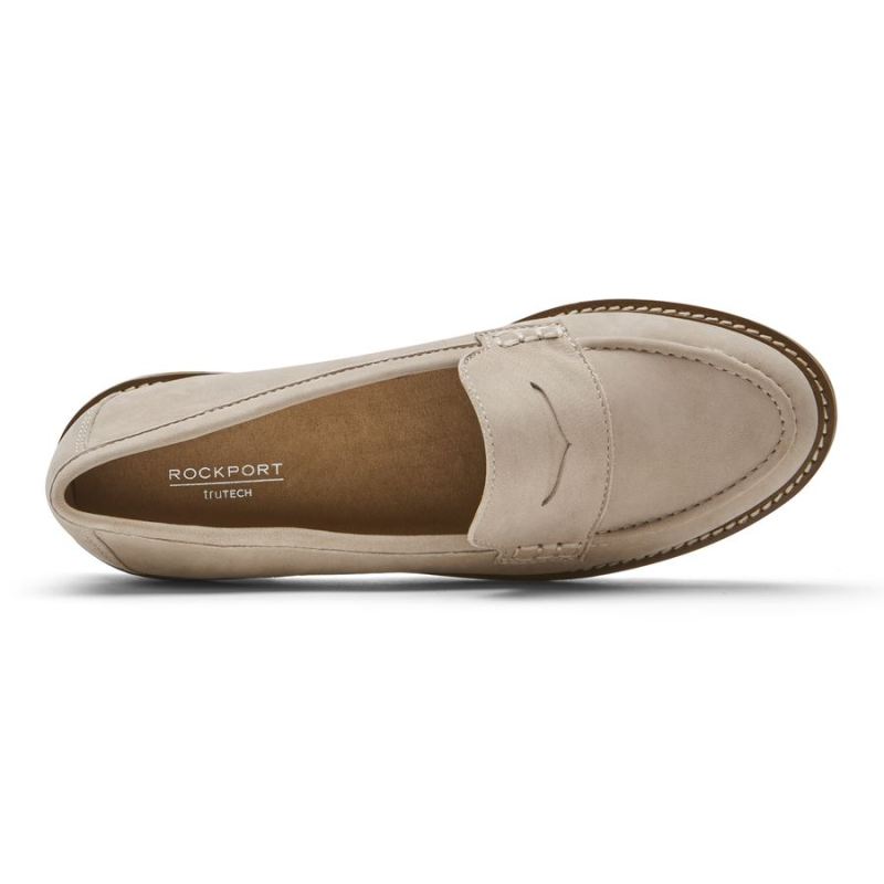 ROCKPORT - WOMEN'S KACEY PENNY LOAFER-TAUPE NUBUCK