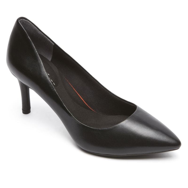 ROCKPORT - WOMEN'S TOTAL MOTION 75MM POINTED TOE HEEL-BLACK LEATHER