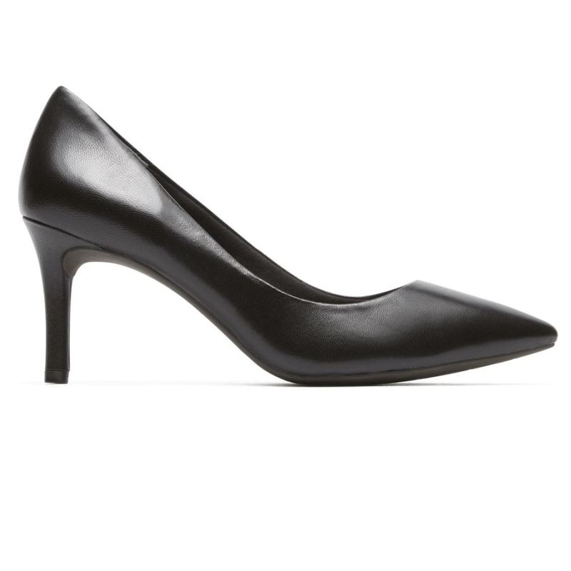 ROCKPORT - WOMEN'S TOTAL MOTION 75MM POINTED TOE HEEL-BLACK LEATHER