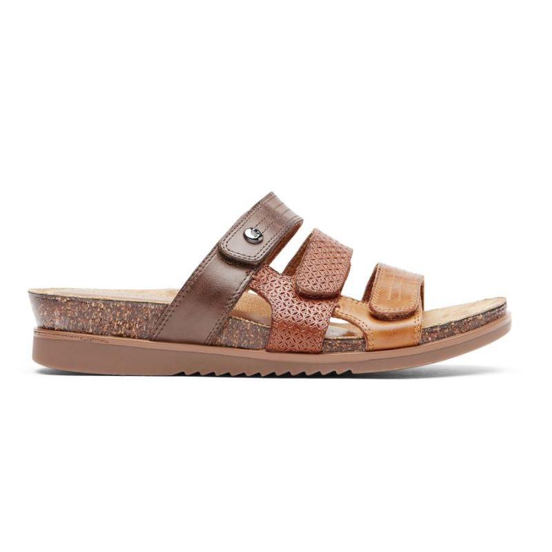 ROCKPORT - WOMEN'S COBB HILL MAY SLIDE SANDAL-TAN