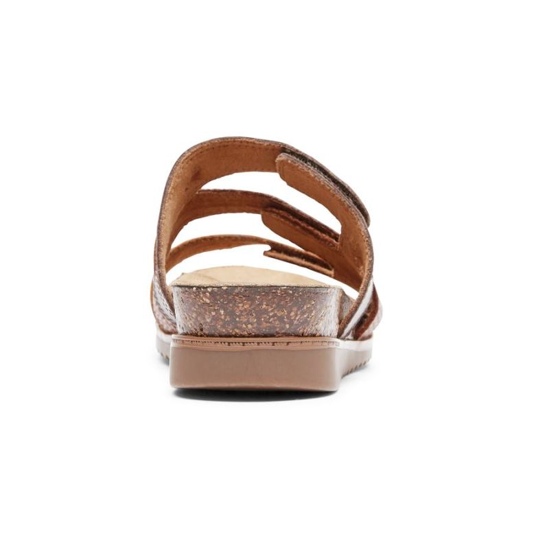 ROCKPORT - WOMEN'S COBB HILL MAY SLIDE SANDAL-TAN