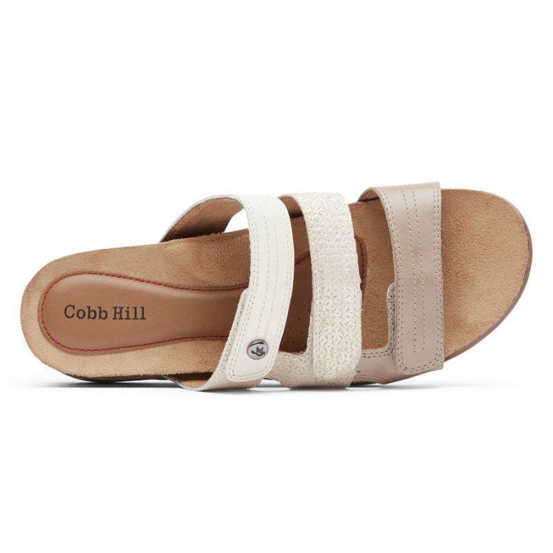 ROCKPORT - WOMEN'S COBB HILL MAY SLIDE SANDAL-DOVE