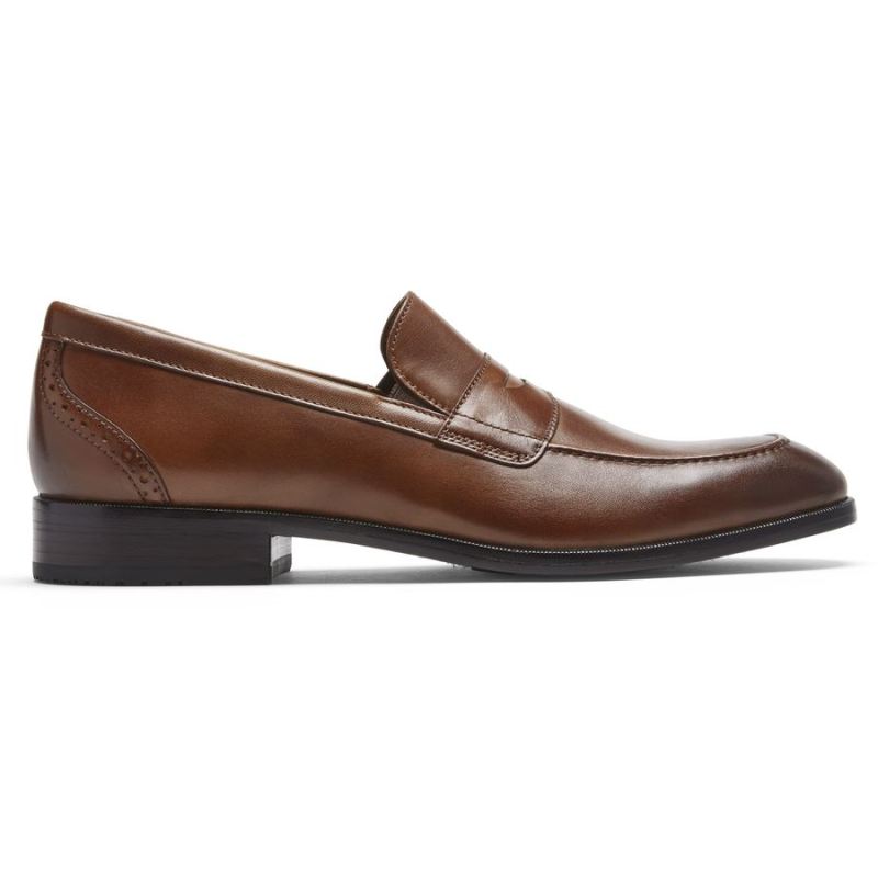 ROCKPORT - MEN'S TOTAL MOTION OFFICE PENNY LOAFER-BRITISH TAN