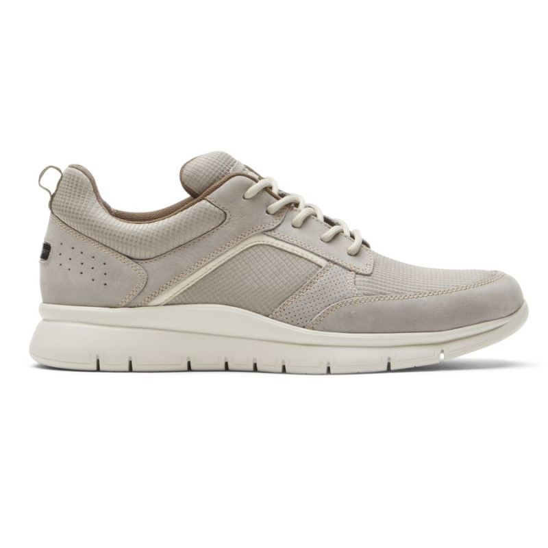 ROCKPORT - MEN'S PRIMETIME CASUAL MUDGUARD SNEAKER-STONE MESH/LEA