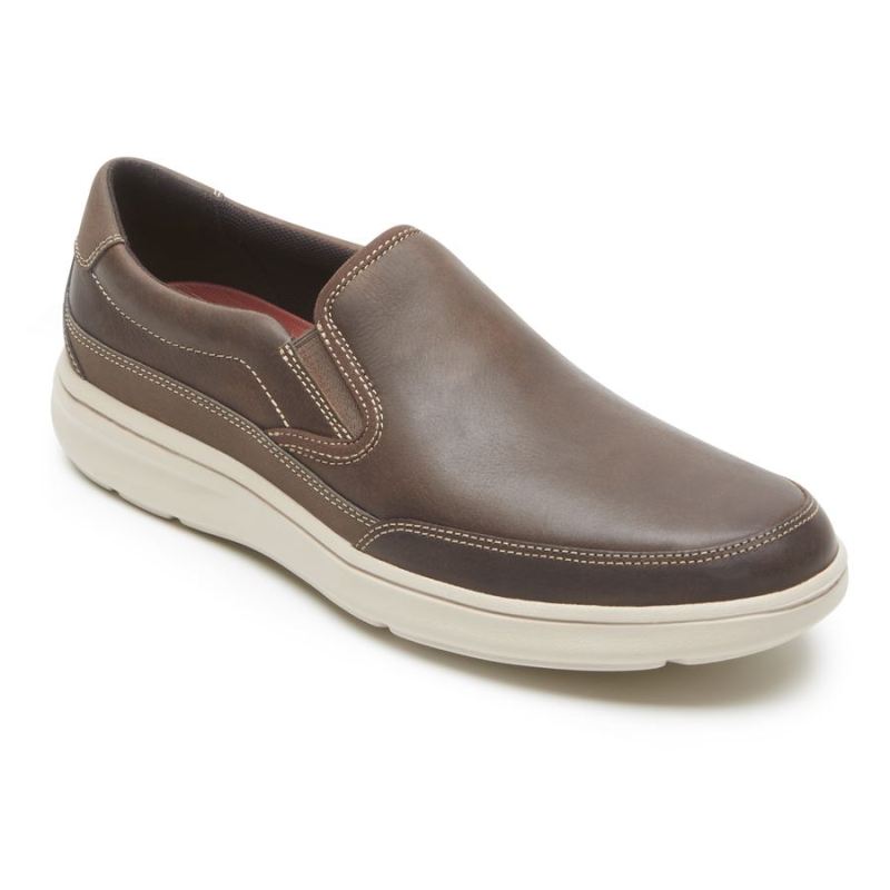 ROCKPORT - MEN'S BECKWITH SLIP-ON-BROWN LEATHER
