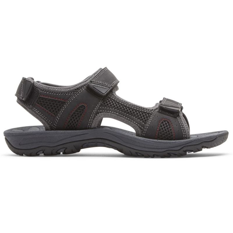 ROCKPORT - MEN'S HAYES QUARTER-STRAP SANDAL-BLACK