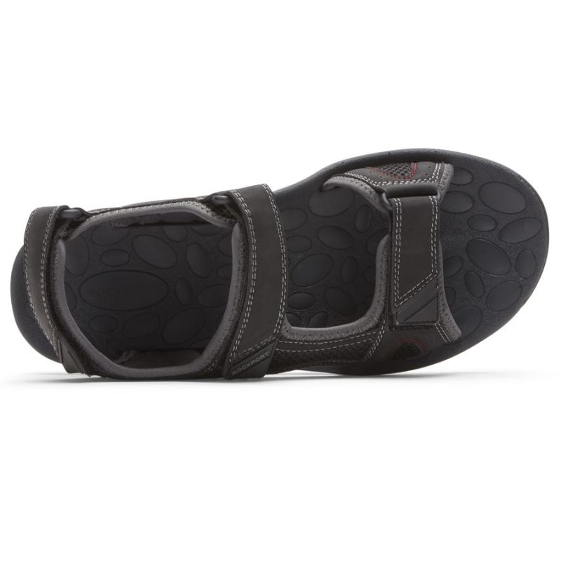 ROCKPORT - MEN'S HAYES QUARTER-STRAP SANDAL-BLACK