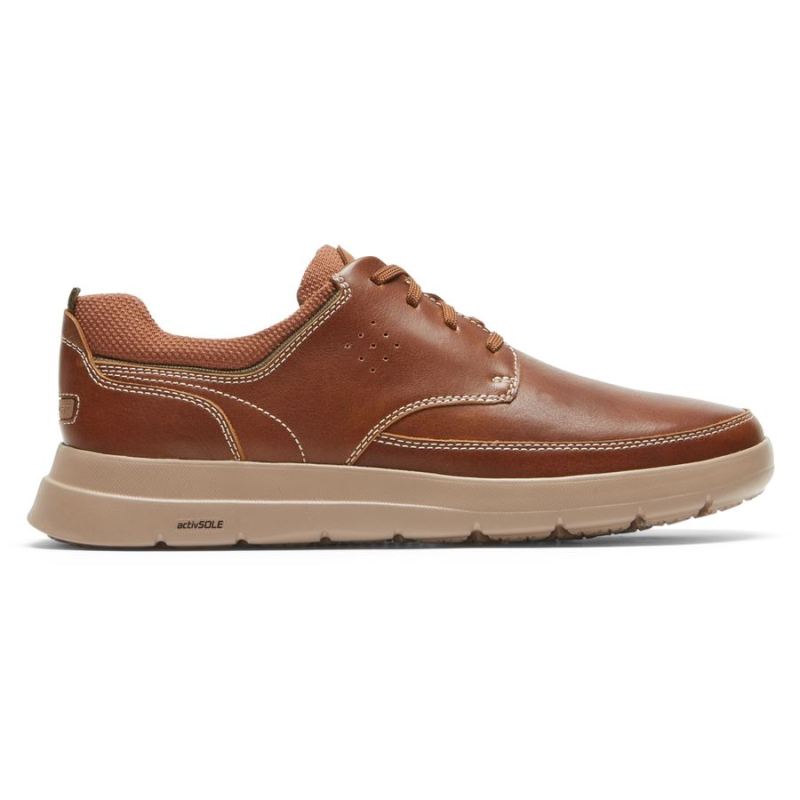 ROCKPORT - MEN'S TRUFLEX CAYDEN PLAIN TOE SNEAKER-WOOD LEATHER