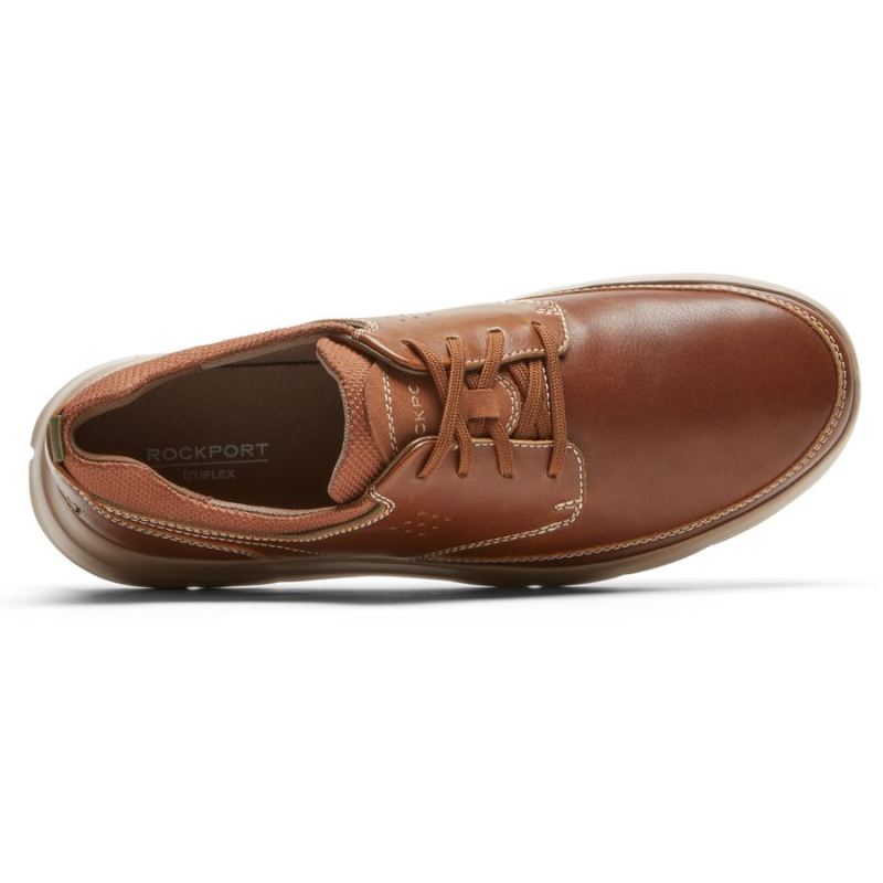 ROCKPORT - MEN'S TRUFLEX CAYDEN PLAIN TOE SNEAKER-WOOD LEATHER