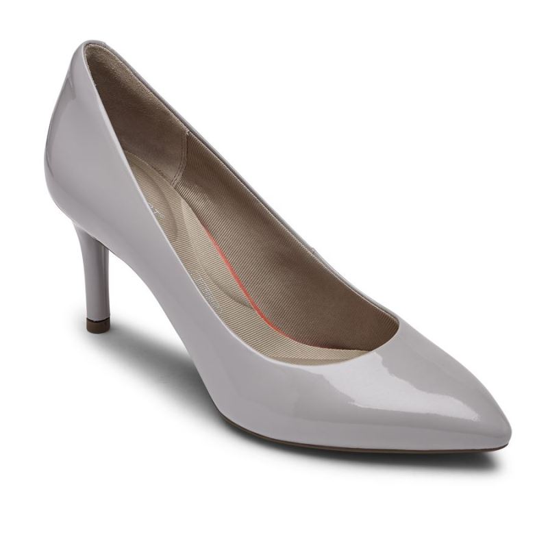 ROCKPORT - WOMEN'S TOTAL MOTION 75MM POINTED TOE HEEL-HEATHER GREY PATENT