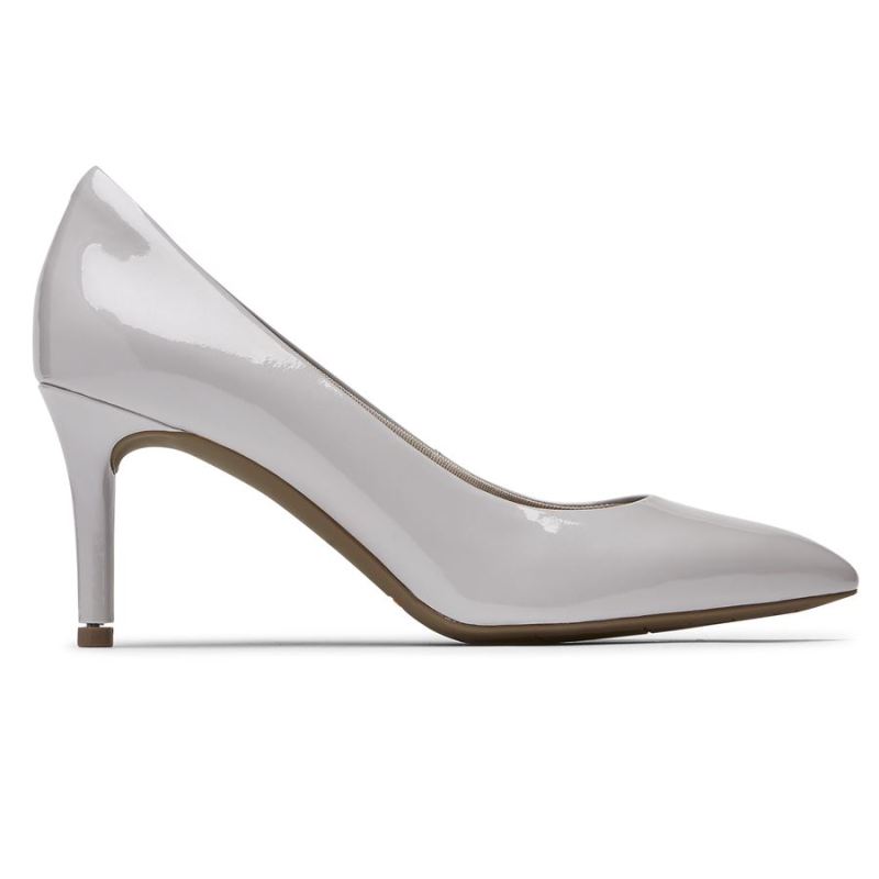 ROCKPORT - WOMEN'S TOTAL MOTION 75MM POINTED TOE HEEL-HEATHER GREY PATENT