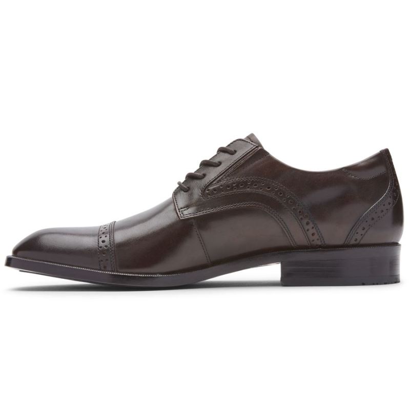 ROCKPORT - MEN'S TOTAL MOTION OFFICE CAP TOE OXFORD-DARK BROWN