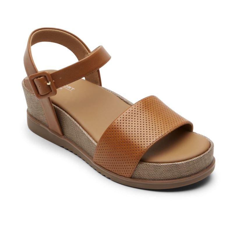 ROCKPORT - WOMEN'S DELANIE SANDAL-HONEY