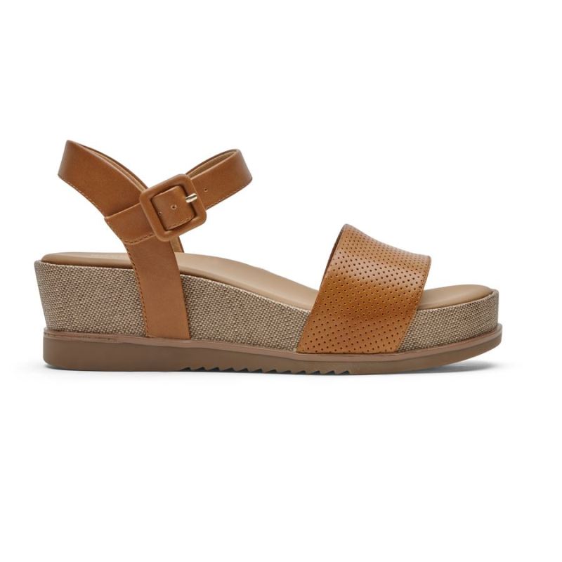 ROCKPORT - WOMEN'S DELANIE SANDAL-HONEY