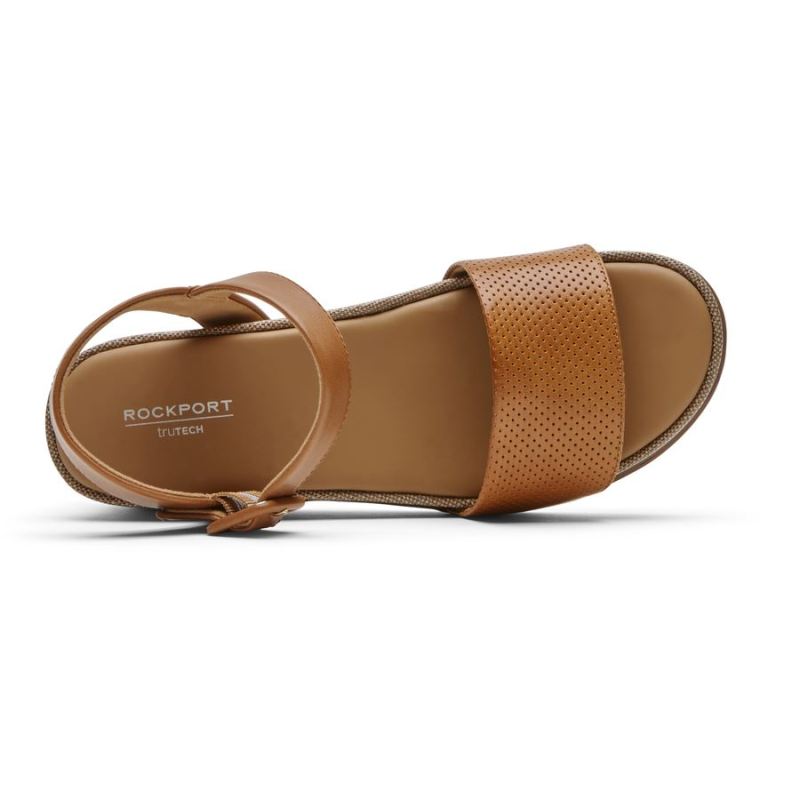 ROCKPORT - WOMEN'S DELANIE SANDAL-HONEY