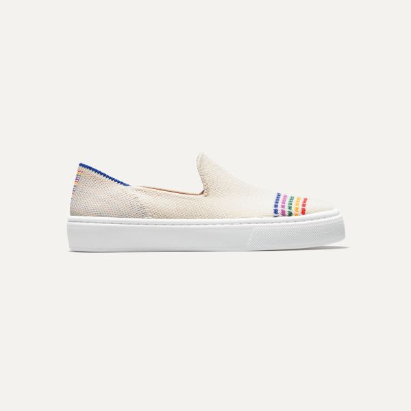 The Kids Sneaker-White Rainbow Kid's Rothys Shoes