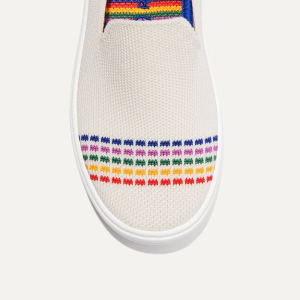 The Kids Sneaker-White Rainbow Kid's Rothys Shoes