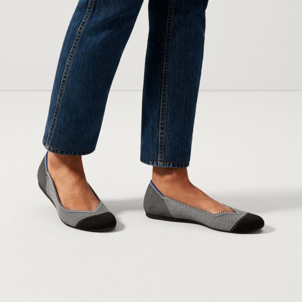 The Flat-Grey Mist Captoe Women's Rothys Shoes