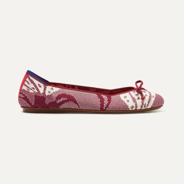 The Bow Flat-Botanical Burgundy Women's Rothys Shoes