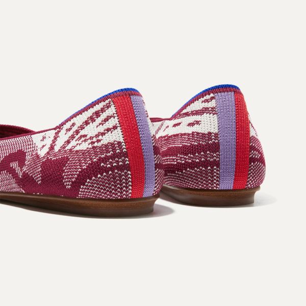 The Bow Flat-Botanical Burgundy Women's Rothys Shoes