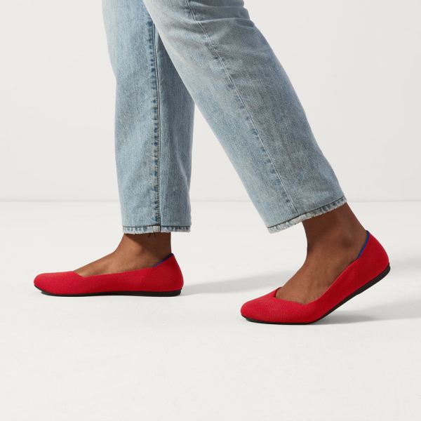 The Flat-Bright Red Women's Rothys Shoes